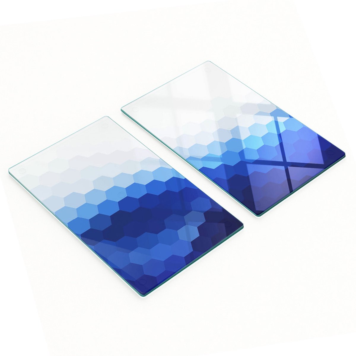 Glazen snijplanken voor in de keuken met dobbelsteenmotief, 2x30x52 cm