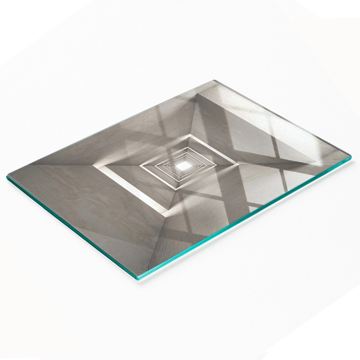 Multifunctionele decoratieve keukenplank van gehard glas en beton, 80x52 cm