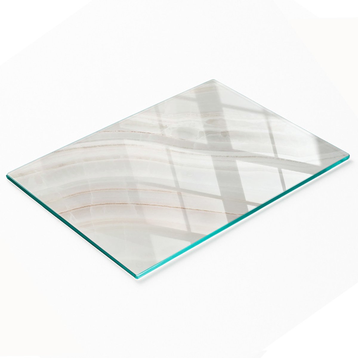 Decoratieve glazen keukensnijplank met marmerstructuur, 80x52 cm
