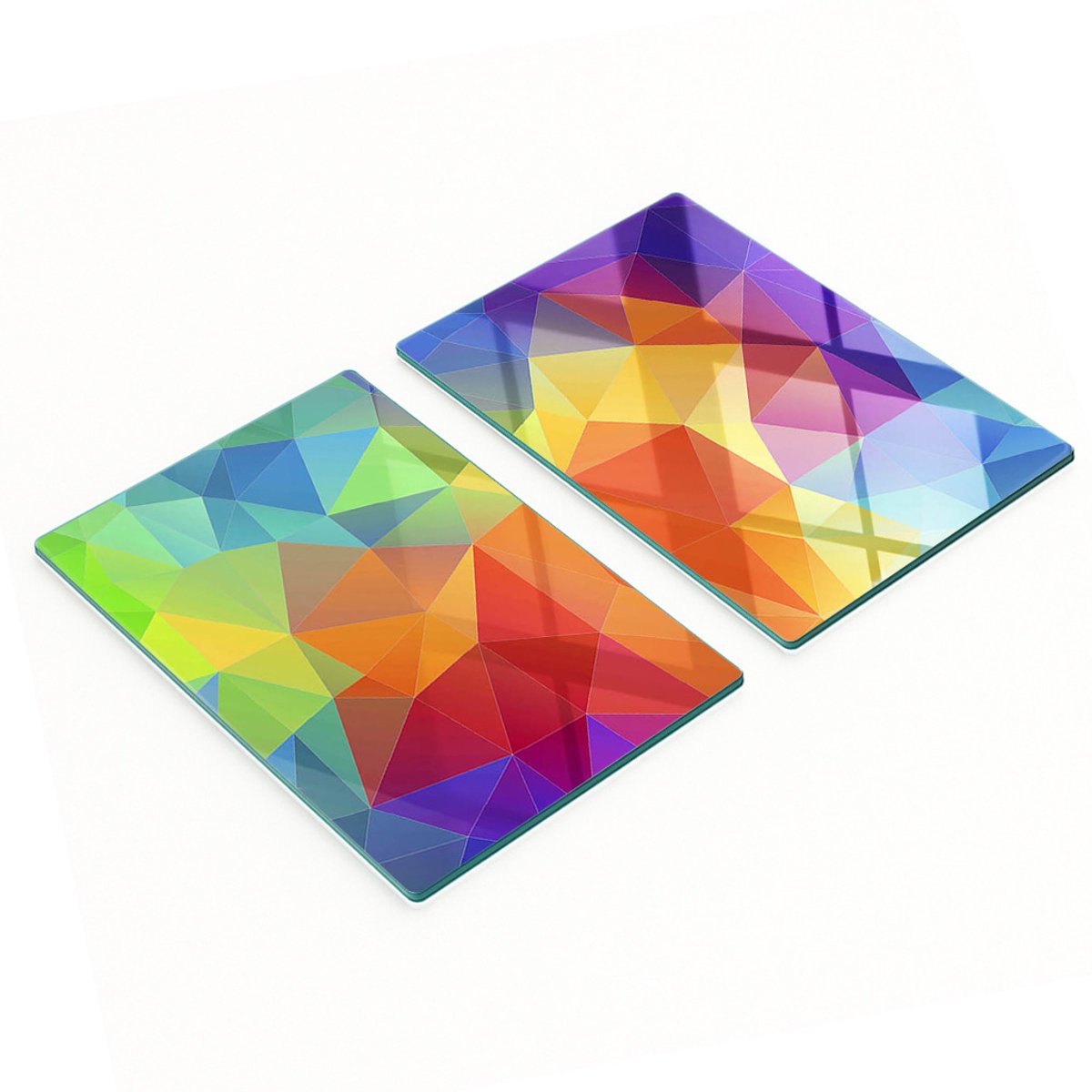 Duurzame en stijlvolle glazen borden met geometrisch patroon 2x40x52 cm