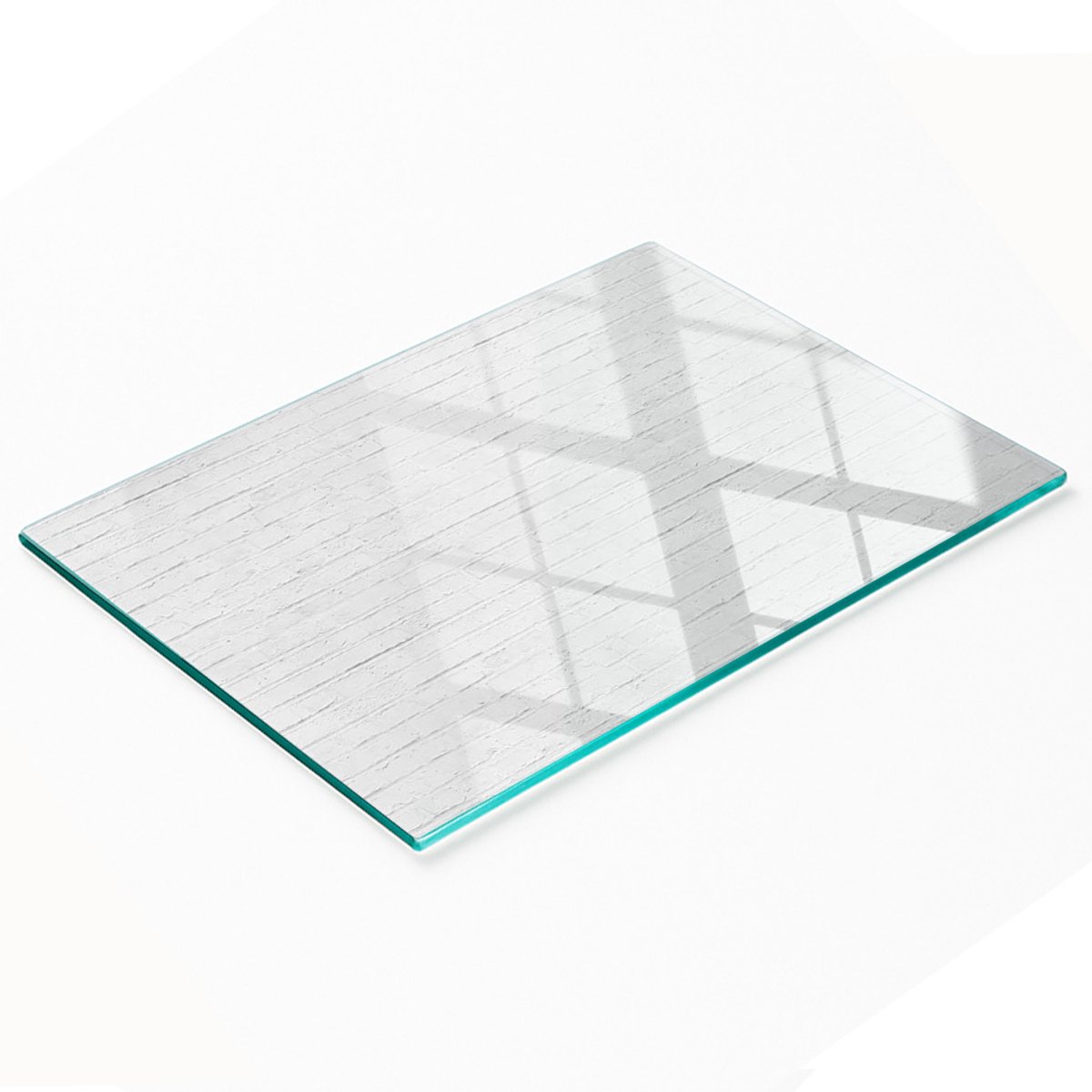 Decoratieve glazen snij- en serveerplank met bakstenen muurmotief, 80x52 cm
