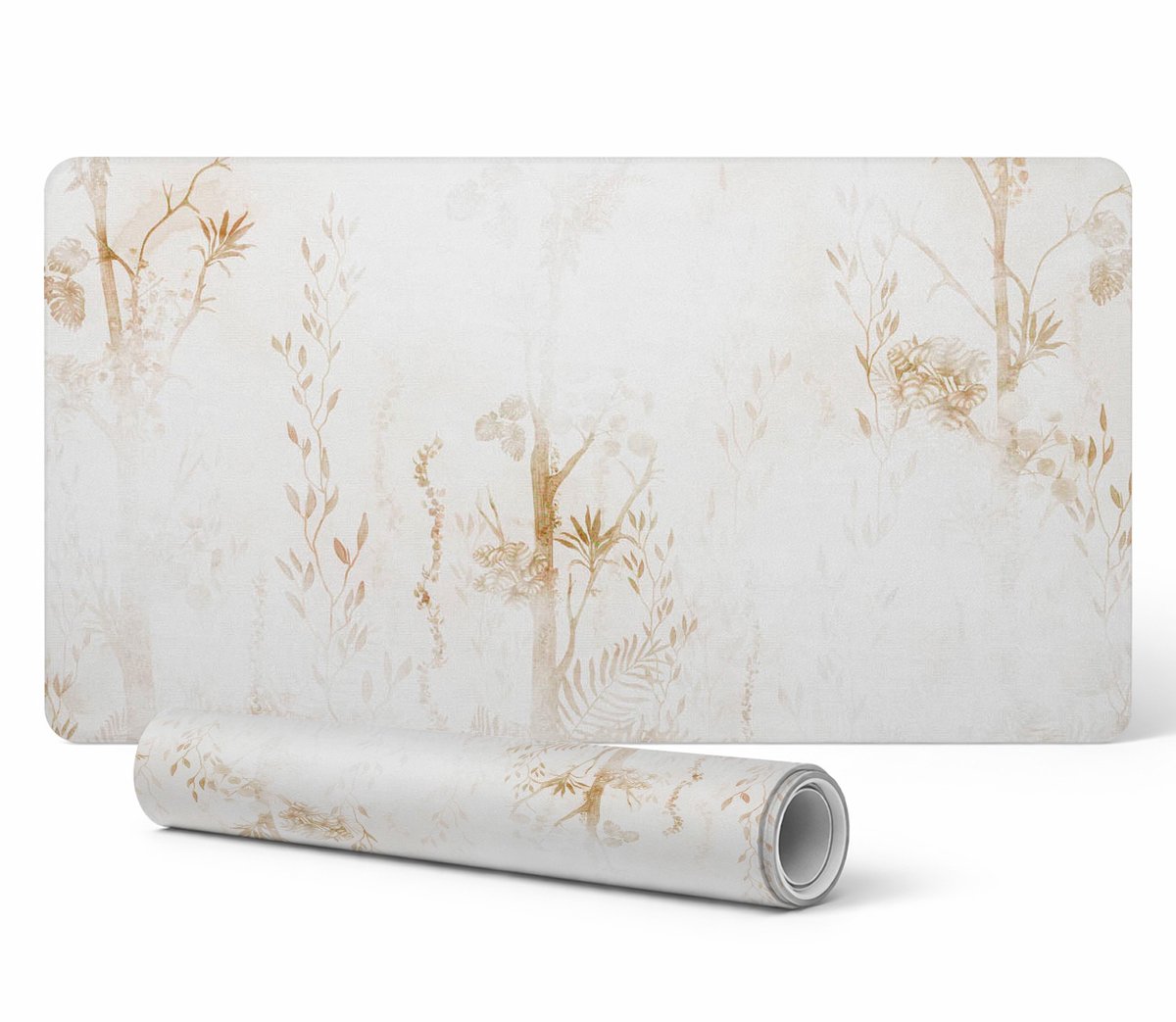 Beschermende bureauonderlegger voor toetsenbord en muis, subtiele flora, 120x60 cm