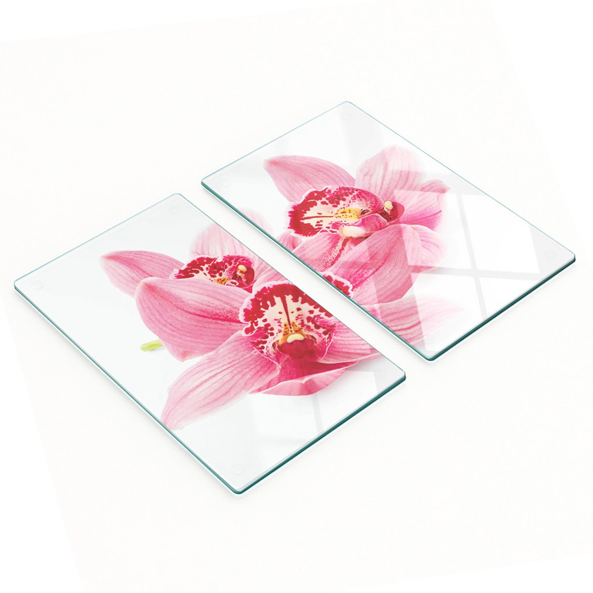 Decoratieve glazen snijplanken voor in de keuken, roze orchidee, 2x30x52 cm