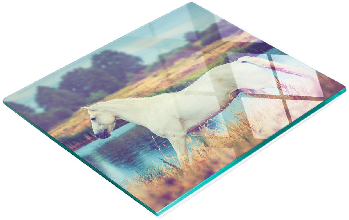 Glazen serveerplank met afbeelding van het Schimmelmeer, 60x52 cm