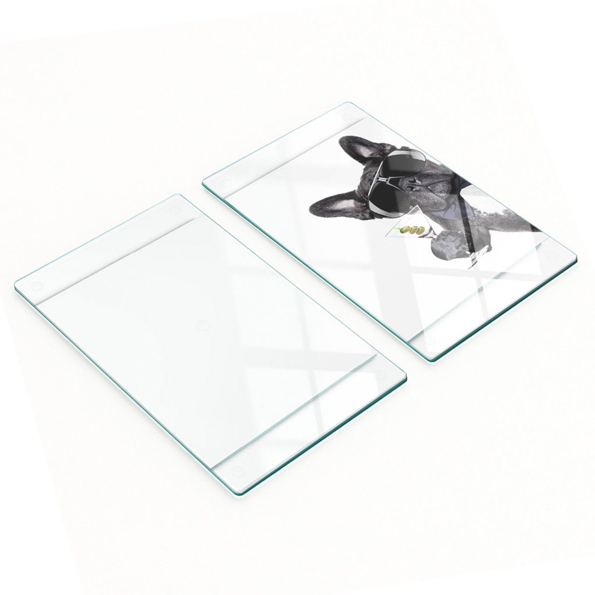Decoratieve glazen snij- en serveerplanken Martini Pies 2x30x52 cm
