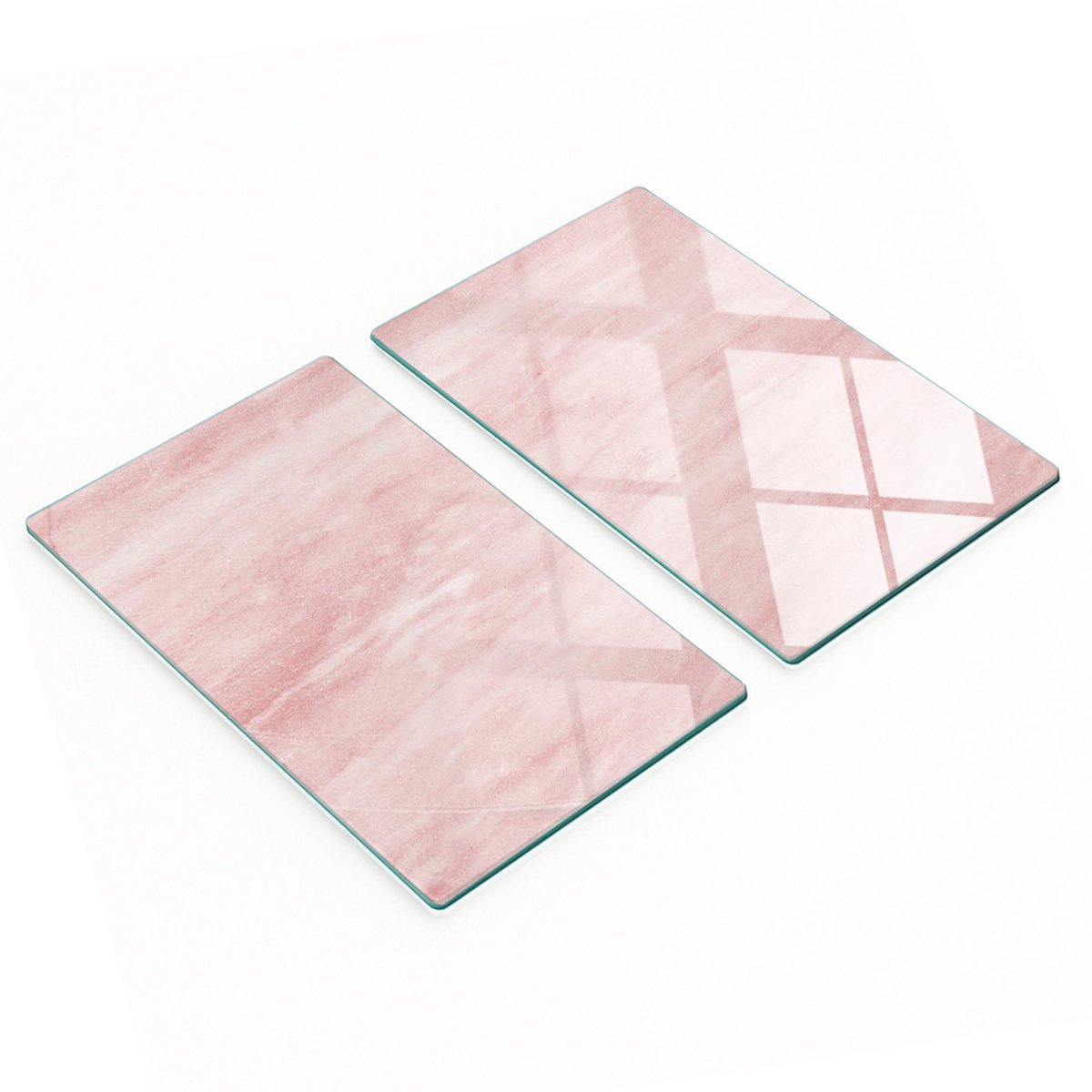 Glazen snijplanken met roze marmerprint, 2x30x52 cm