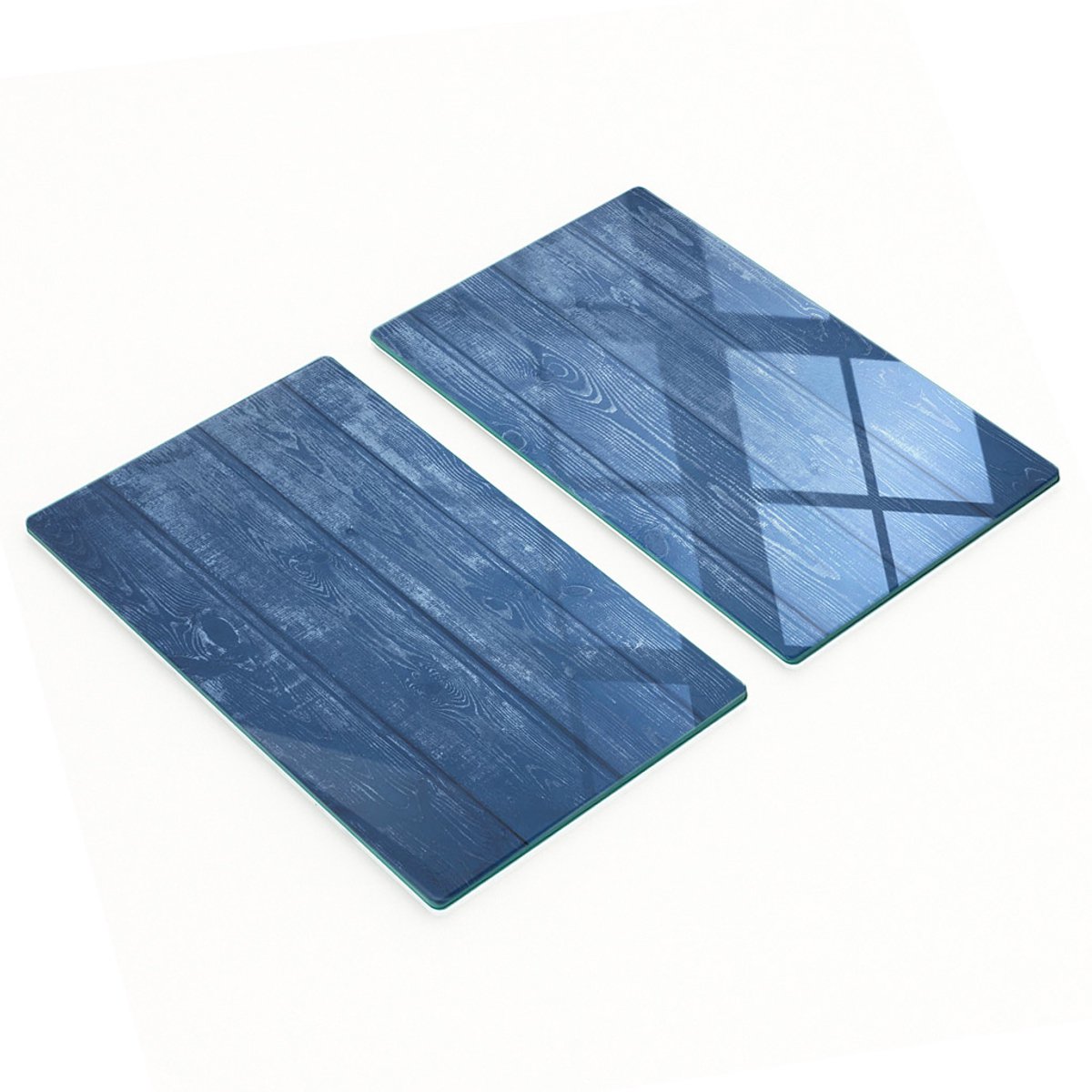 Set van twee decoratieve glazen keukenplanken van hout, 2x30x52 cm