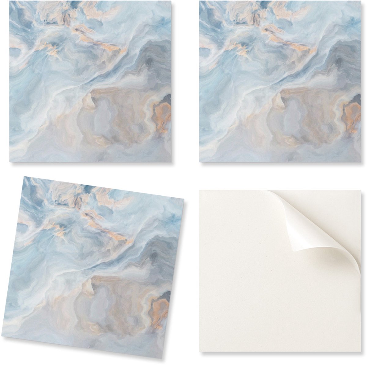Verpakking met PVC-tegels met decoratief abstract golfpatroon voor keuken of badkamer, 20x20x20 cm