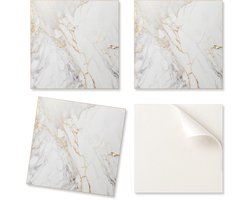 Set bedrukte vinyltegels - Slaapkamerdecoratie Elegant marmer met aderen 4x50x50 cm