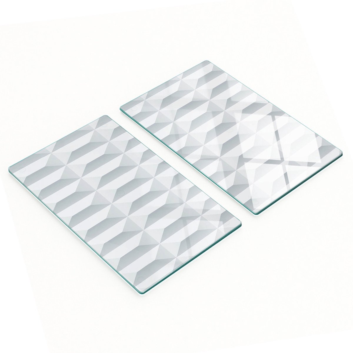 Duurzame en stijlvolle glazen borden met geometrisch patroon 2x30x52 cm