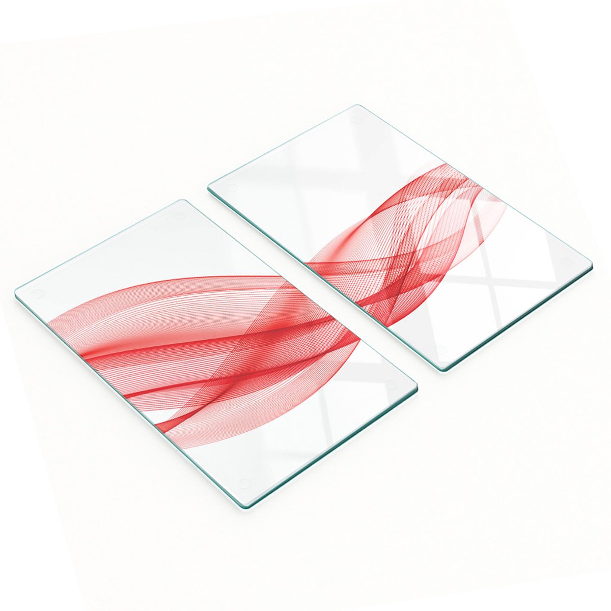 Multifunctionele decoratieve glazen panelen met abstract golfmotief, 2x30x52 cm