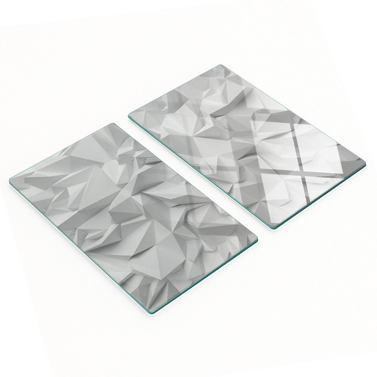 Set van gehard glazen snijplanken met 3D-afbeeldingen, 2x30x52 cm
