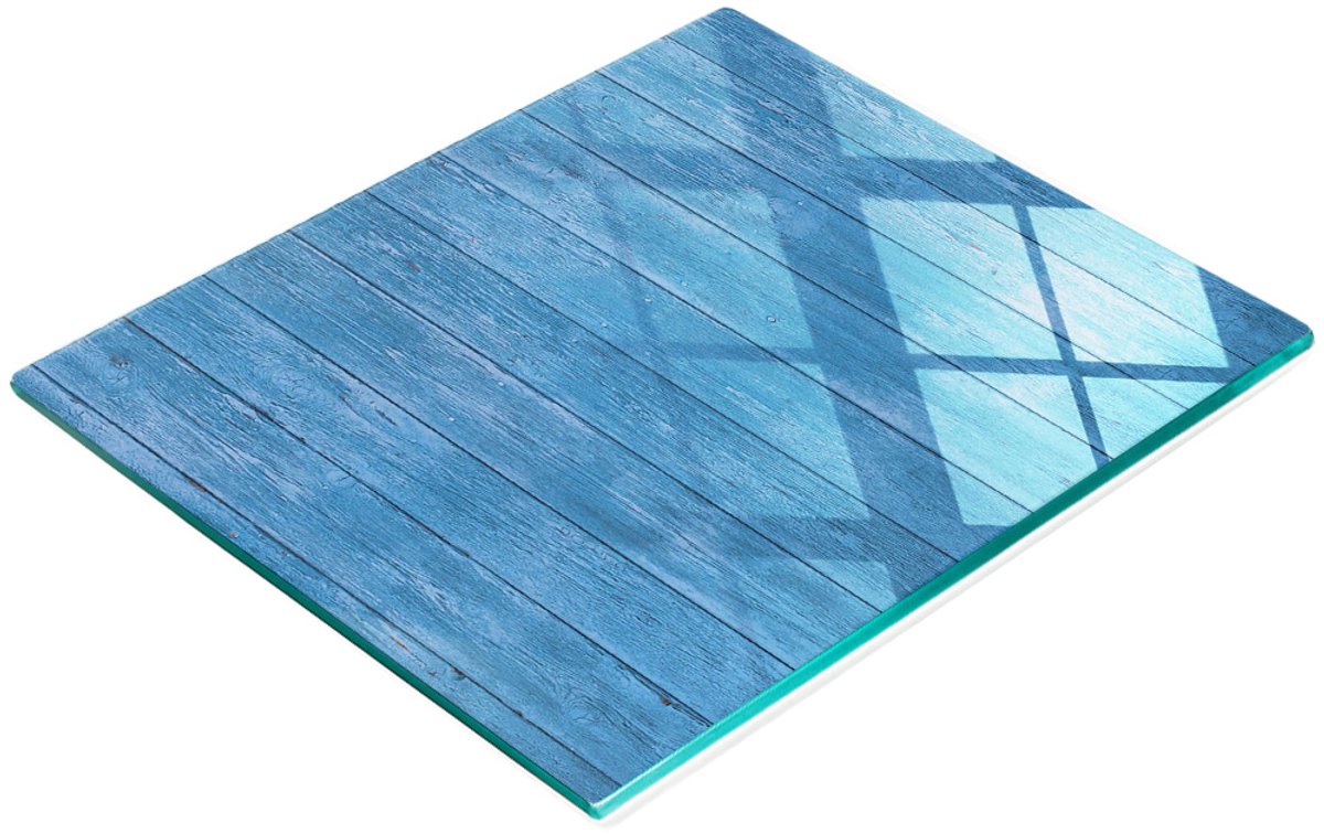 Duurzame en stijlvolle glazen snijplank met houtnerfpatroon 60x52 cm