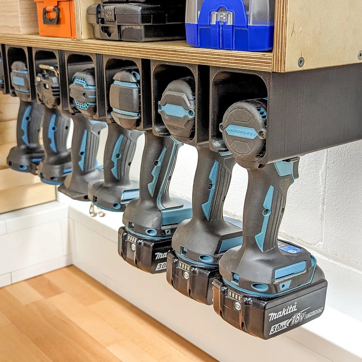 Universele Accuboormachine Houder – 2 Stuks – Wandhouder voor Makita, DeWalt, Bosch, Milwaukee, Festool – Boormachine Ophangsysteem – Garage & Werkplaats Organizer – 3D Geprint Drill Holder – foto 3