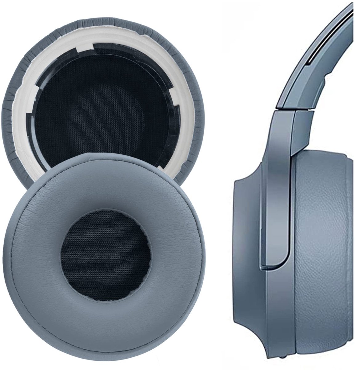 Allecto - Vervangende oorkussens - Comfortabel schuim - Blauw - Hoofdtelefoon accessoires - Eenvoudige installatie - Geschikt voor WH-H800 - Zacht ...