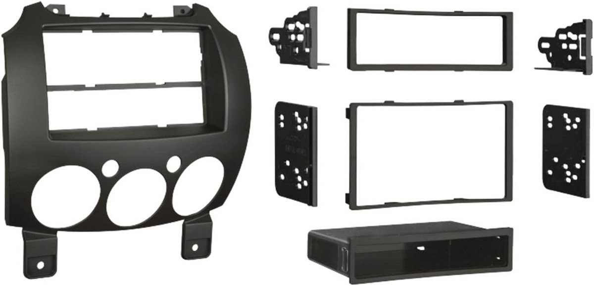 Radioframe Auto - Dubbel Din Frame - Radio Inbouwen - Met Opbergvak - 2-DIN - Zwart