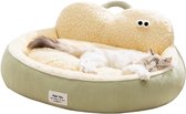 Ronde Donut Kattenmand - Superzacht Pluche Huisdierbed Wasbaar met Antislip Bodem