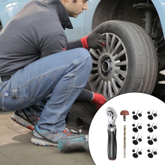 Bandenreparatieset - Paddenstoel reparatie - Snel banden plakken - 27-delige set - 400g van Merkloos — afbeelding 4