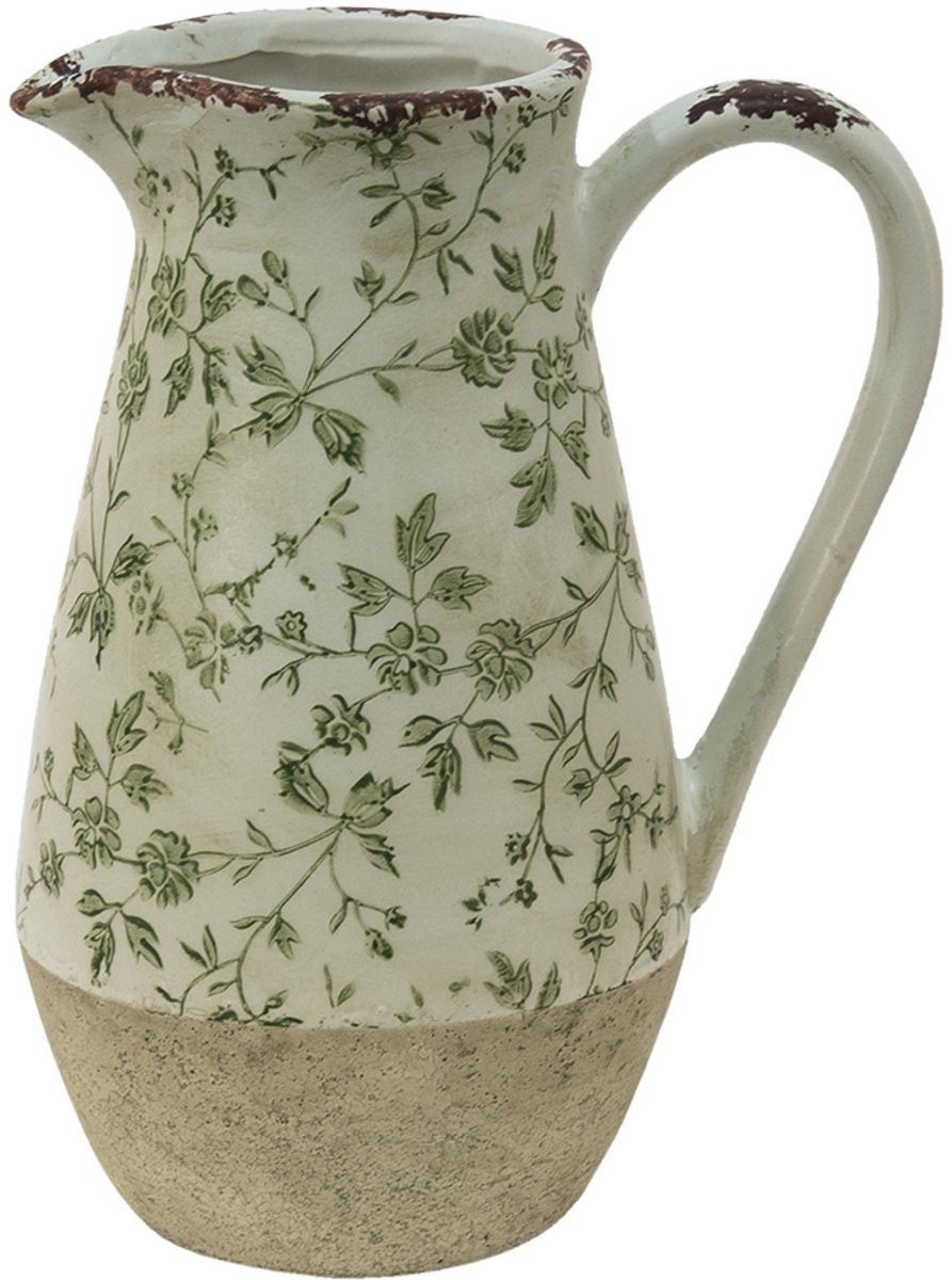 Clayre & Eef Decoratie Kan 20x14x25 cm Groen Keramiek