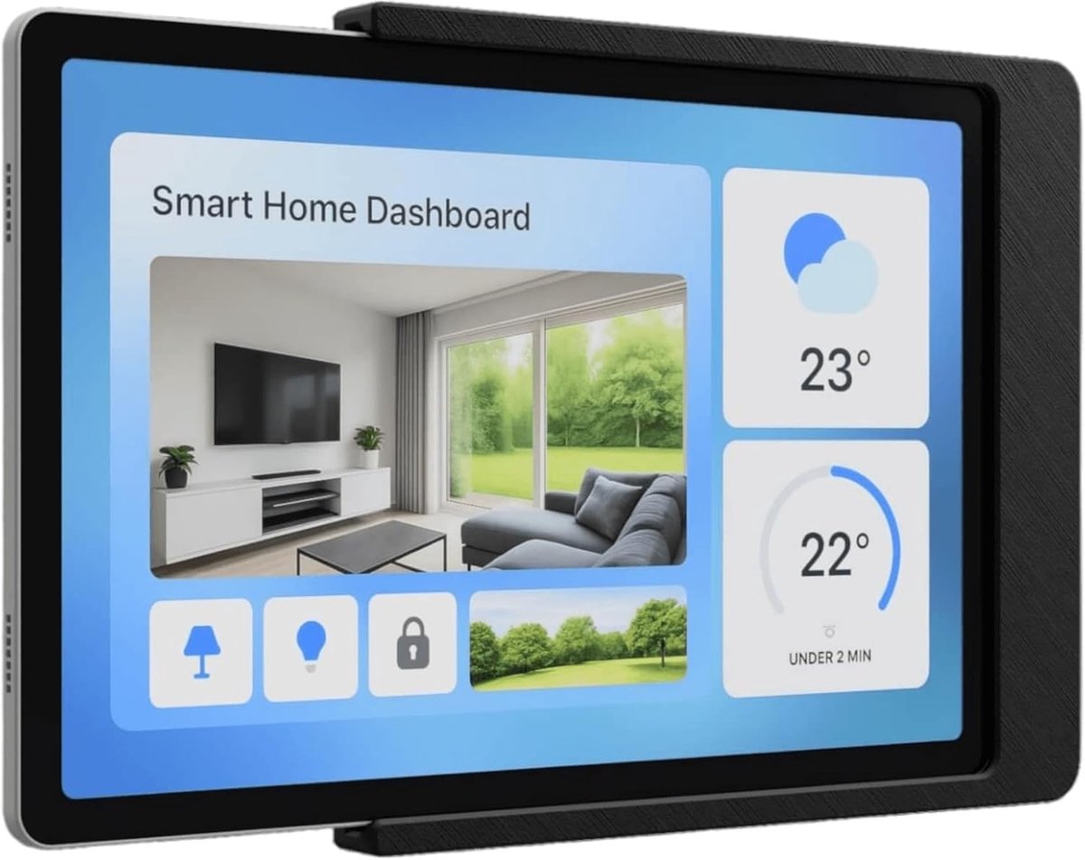 Tablet Wandhouder - Tablet Beugel - Smart Home - Precisie Pasvorm - 83 inch - Zwart