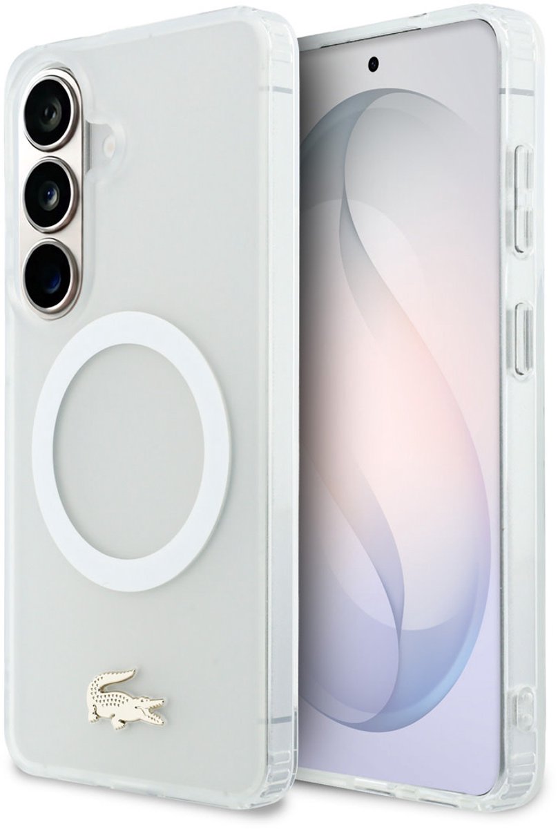 Lacoste Telefoonhoesje voor Galaxy S26 - MagSafe geschikt - Wit