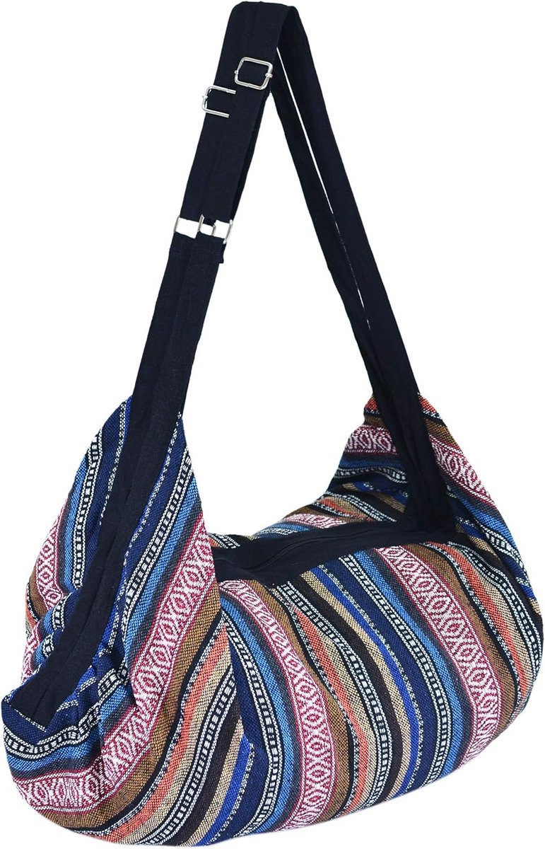 Grote Hobo Crossbody Schoudertas Boho Stijl Met Rits