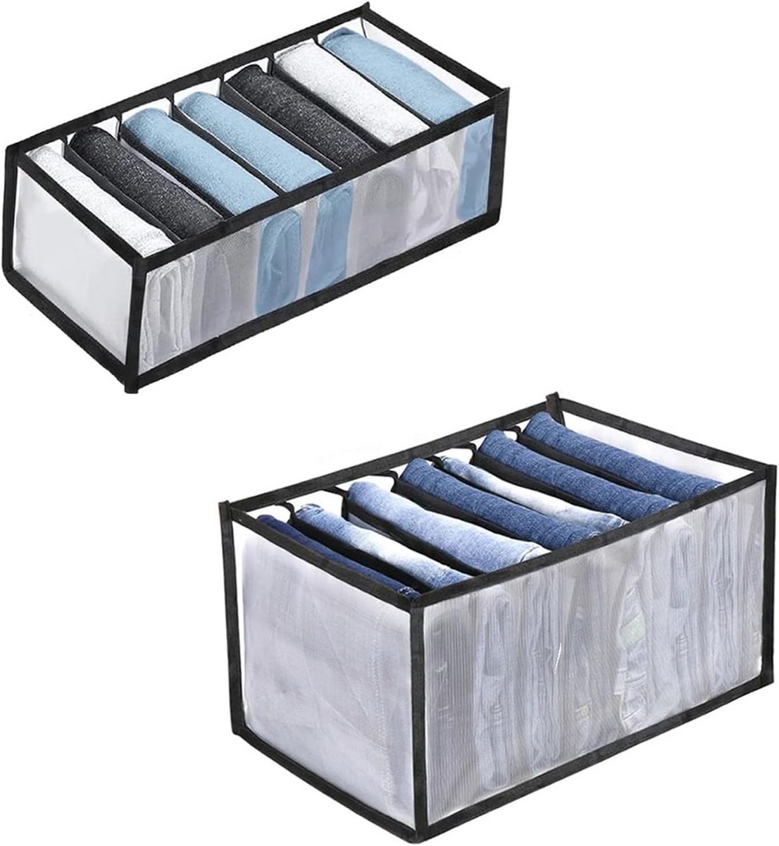 Kleding Opbergers - Lade Organizers - Kleding Sorteren - Opvouwbaar Ontwerp - XL Formaat - Zwart