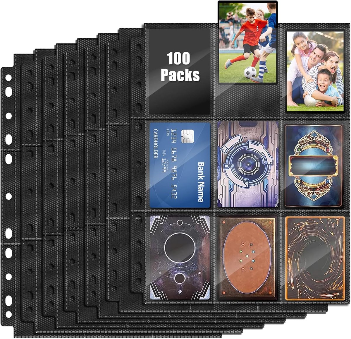 Groot Capaciteit Verzamelalbum met 1800 Ruimtes voor Kaarten - Dubbelzijdig & Transparant