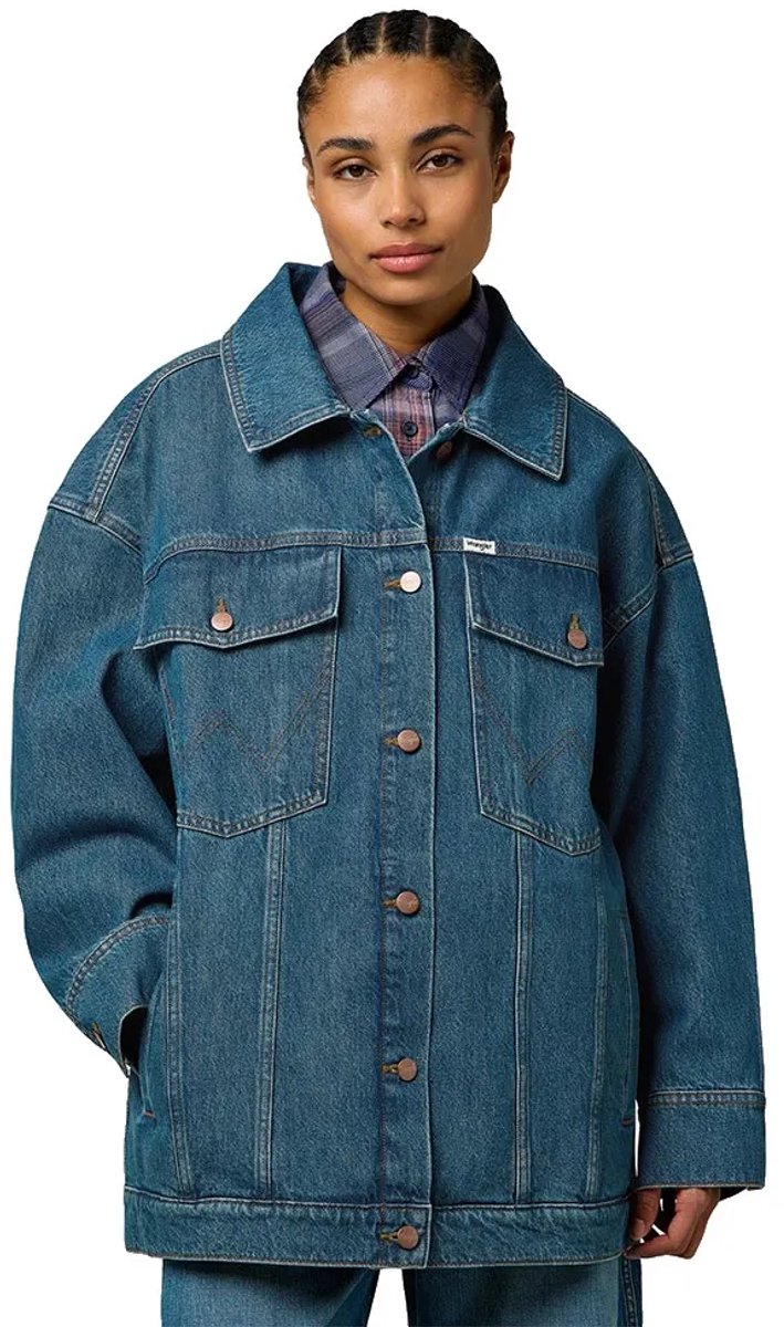 Wrangler Mega Trucker Loose Fit Spijkerjas M Vrouw Face