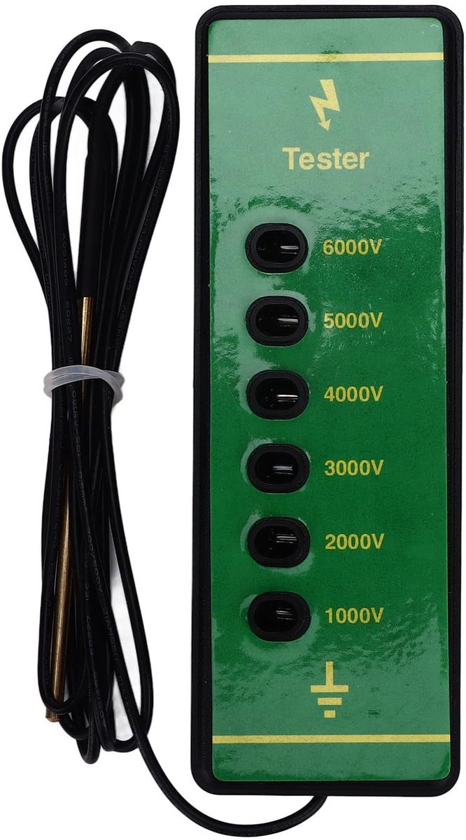 MK Stoer -Elektrische hekspanningstester - Indicatielampjes - 1000-6000V - Dierenhek - Foutzoeker - Boerderijen - Veebehuizingen.