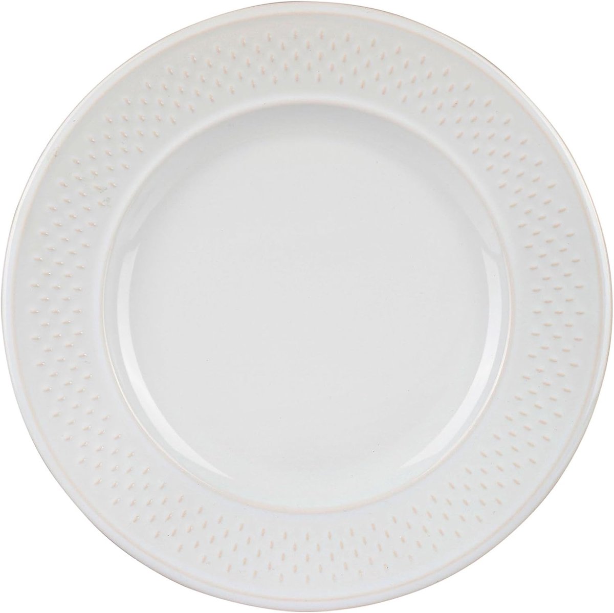 Platte Borden - Dinerborden Set - Dagelijks Gebruik - Rijstkorrel Motief - Ø 27 cm - Wit