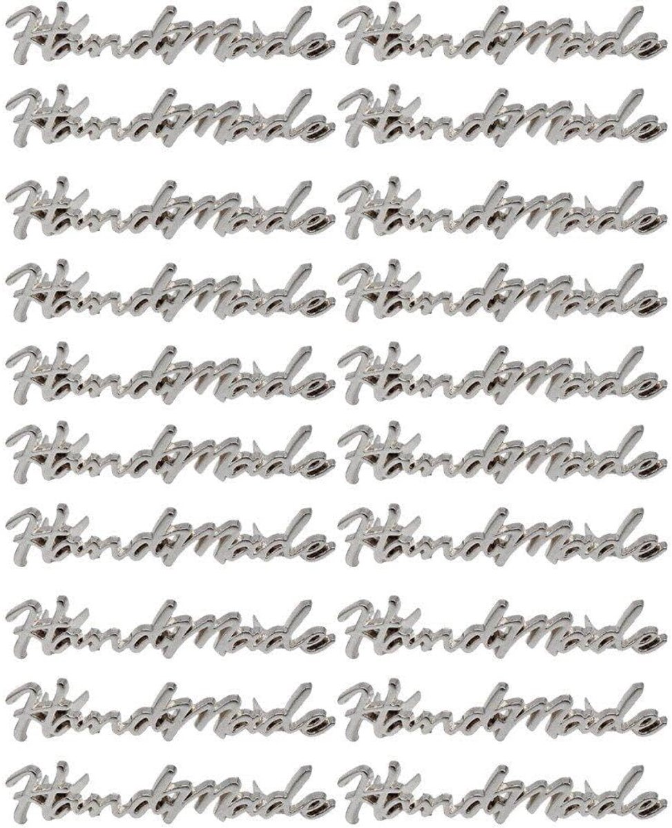Metalen Label Handgemaakt - Naai Accessoires - DIY Projecten - Rechthoekige Gesp - 3.5x1cm - Zilver
