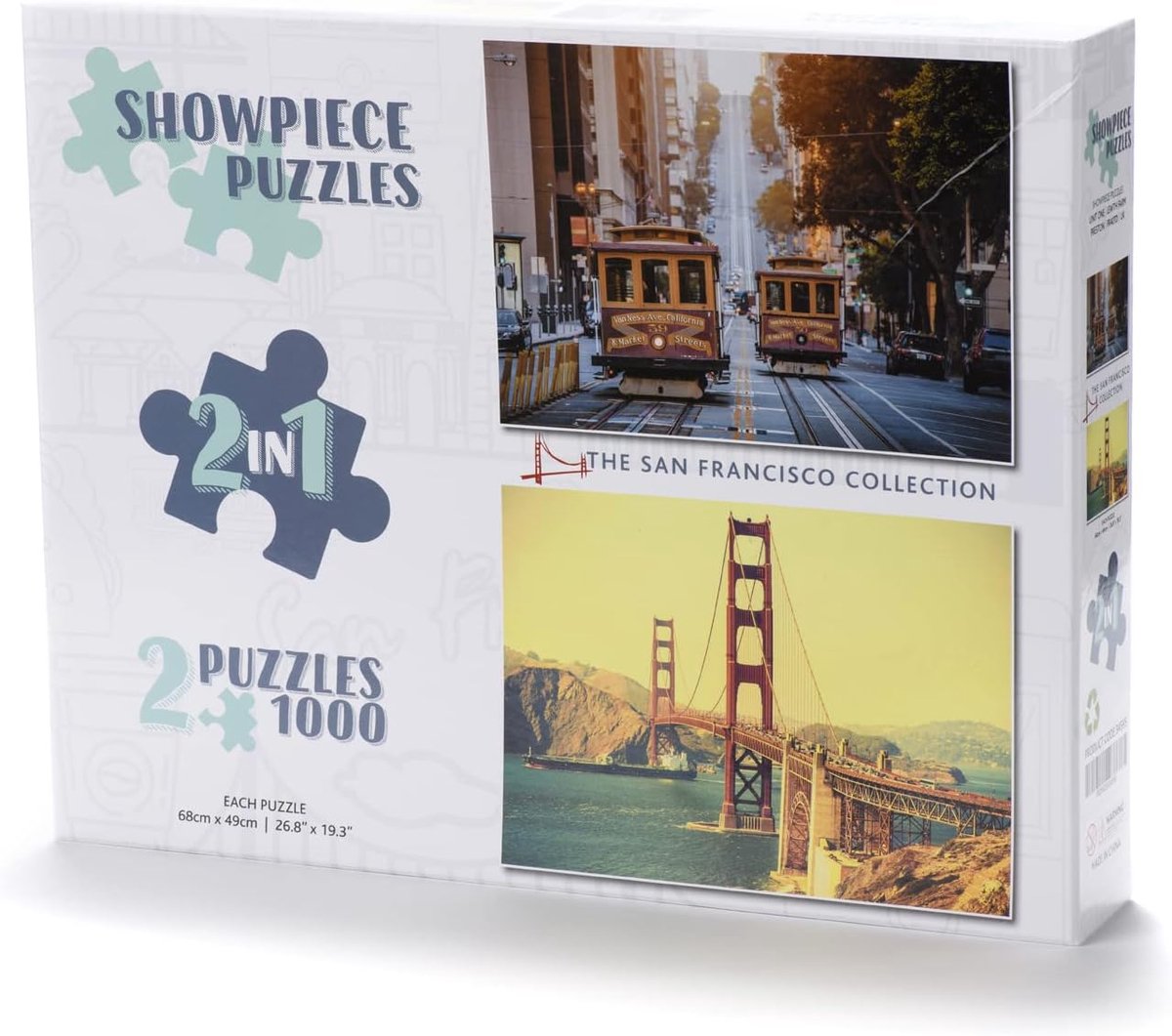 Legpuzzel Collectie - Stadspuzzel 2000 - Ontspannend Tijdverdrijf - Twee Unieke Prenten - 48x68cm - Diverse