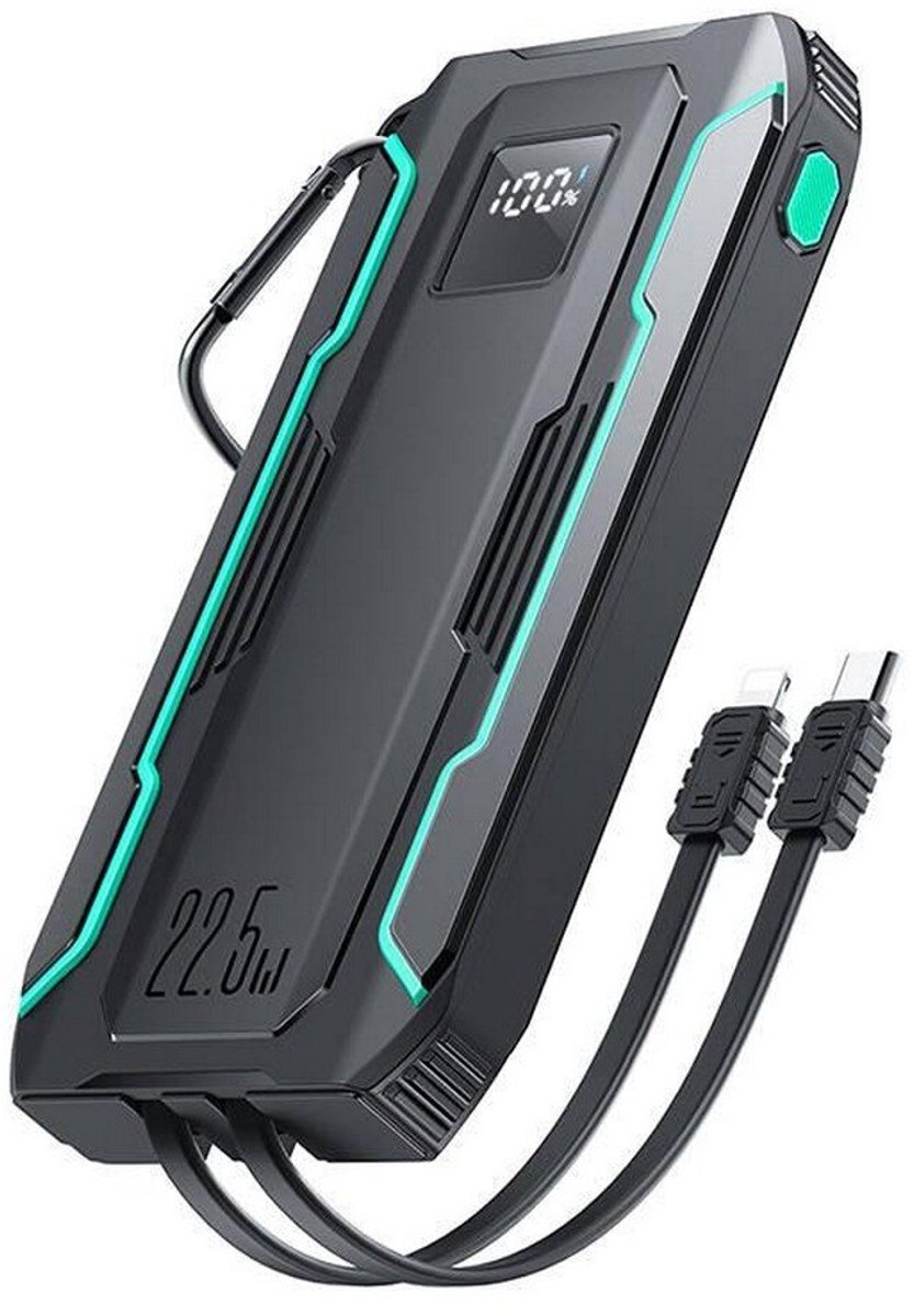Joyroom - JR-L017 - 22,5W 10000mAh Powerbank met ingebouwde USB-C/Lightning-kabels - zwart