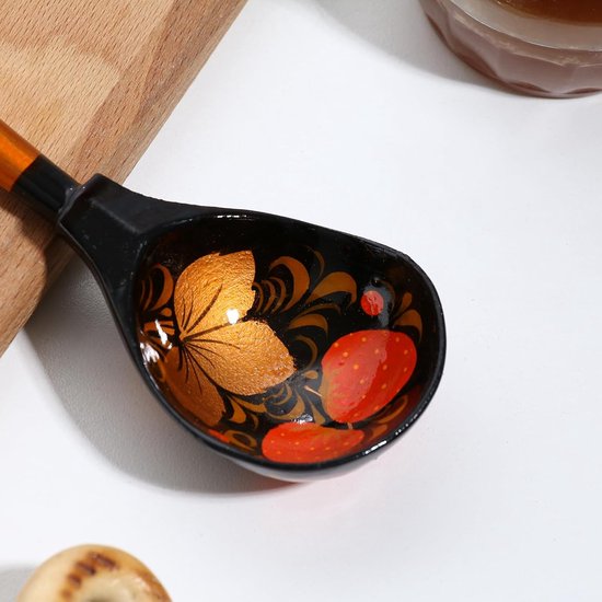 Houten Lepel Set - Keuken Decor - Serveren & Decoratie - Handgeschilderd Kunstwerk - 4-delige Set - Multicolor van houten — afbeelding 4