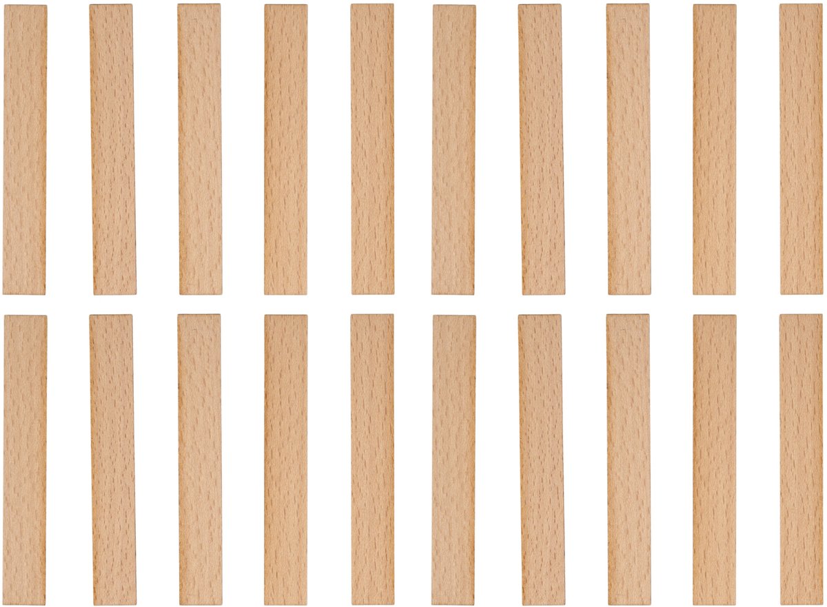 TopWosk - Houten Lont voor Kaarsen - 100x15x1 mm - set van 20
