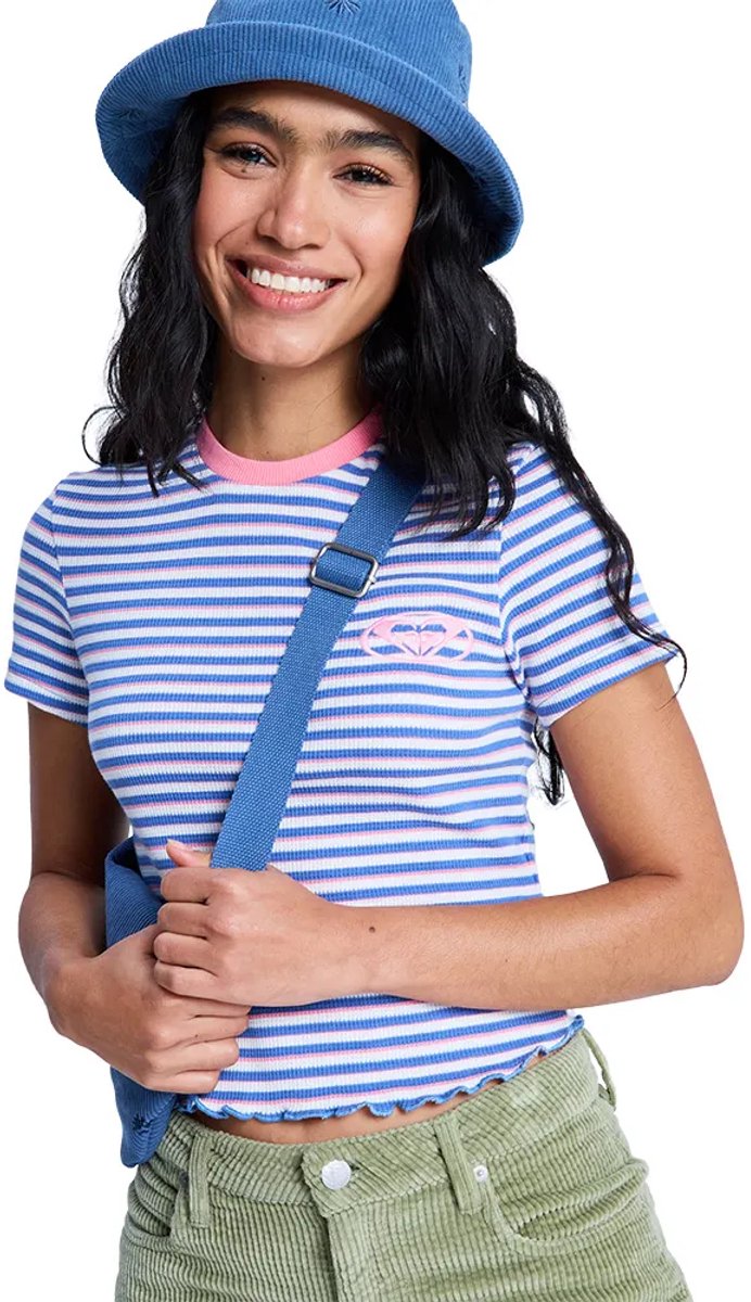 Roxy Bright Lights Baby Korte Mouw Top M Vrouw Coconut Milk Stripy Mini