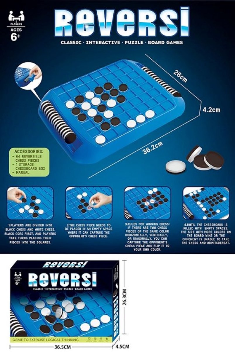 Reversi strategisch bordspel voor 2 spelers