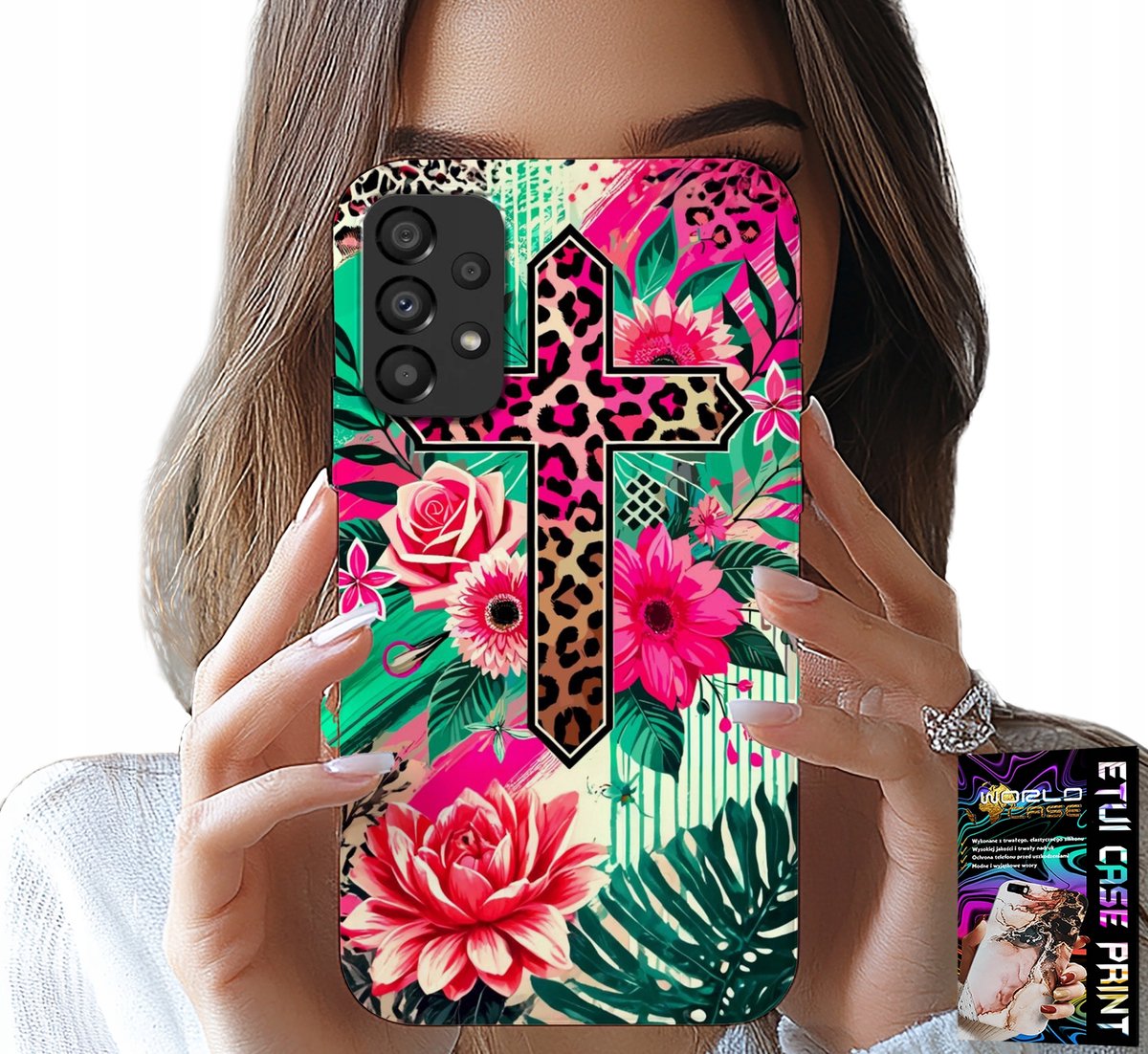 HOESJE VOOR SAMSUNG GALAXY A33 5G - KRUIS, ROOS, CHRISTELIJKHEID, JEZUS ACHTERKANT