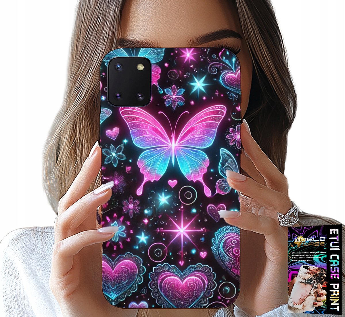 HOESJE VOOR SAMSUNG GALAXY A81 - KLEURRIJK VLINDER-HARTMODEL