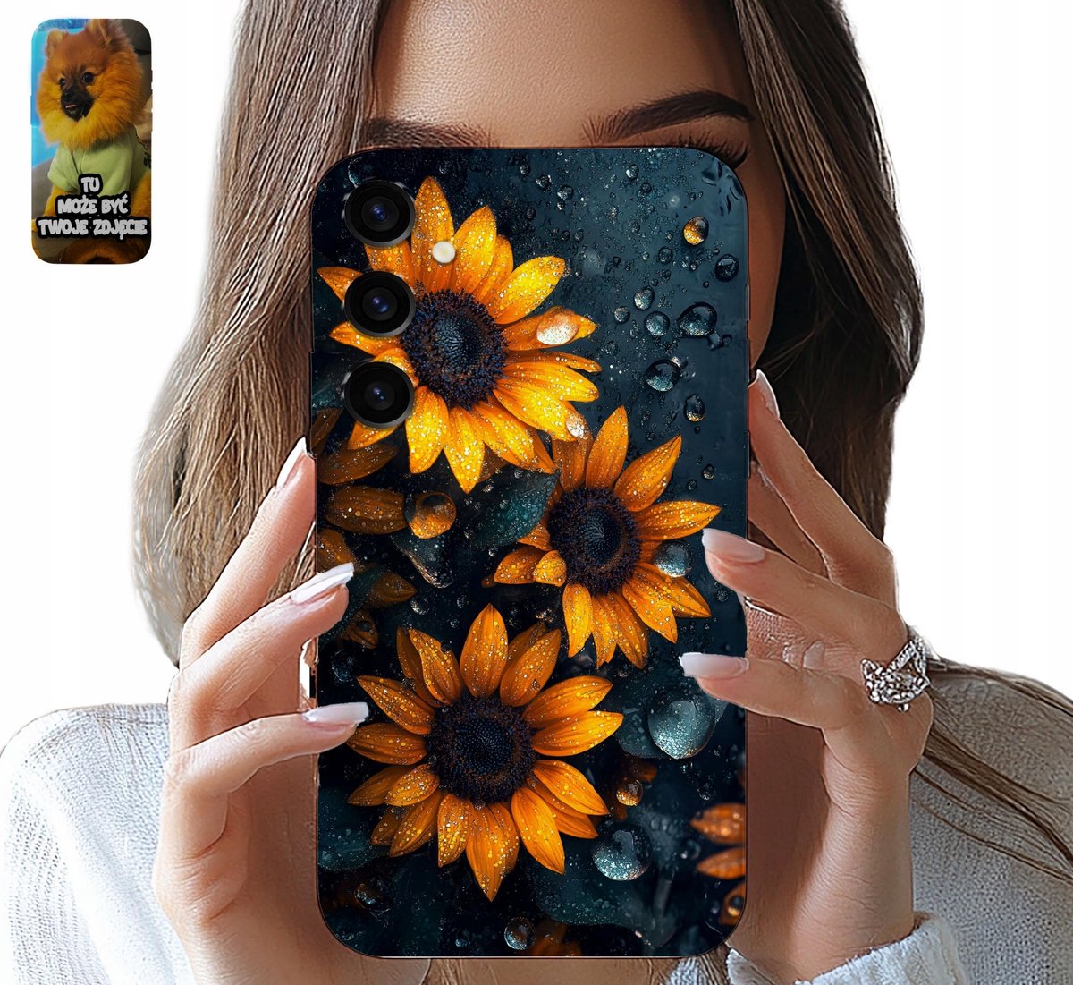 Hoesje voor Samsung Galaxy S24 FE met zonnebloemmotief