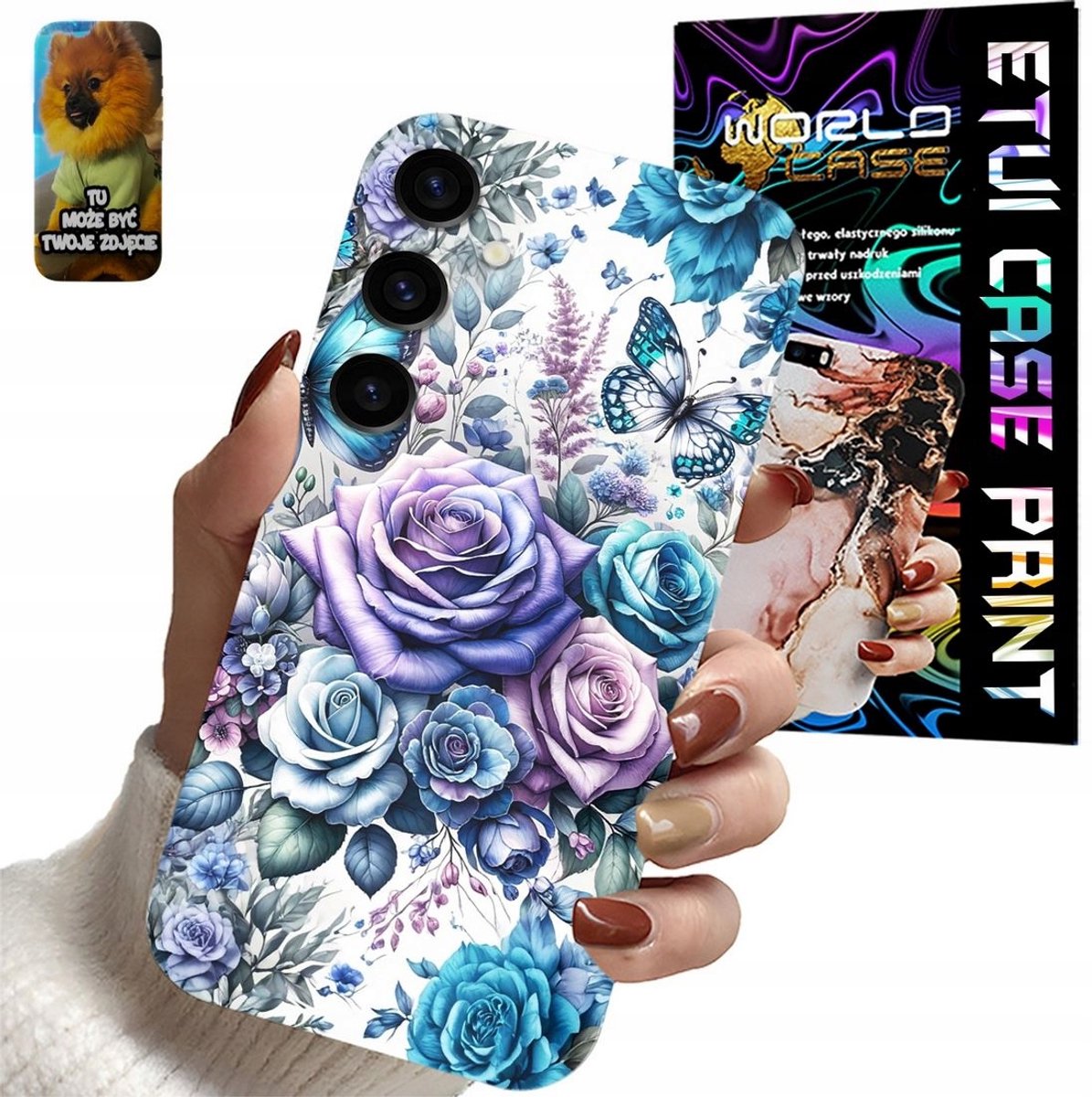 Hoesje voor Samsung Galaxy S24 FE met rozenmotief en glas