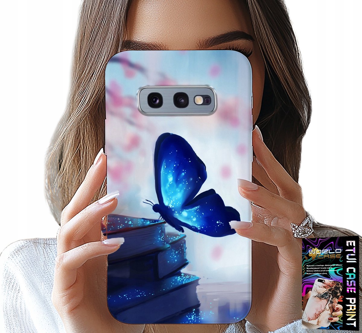Hoesje voor Samsung Galaxy S10E - Blauwe vlinder, vlinder, damespatroon
