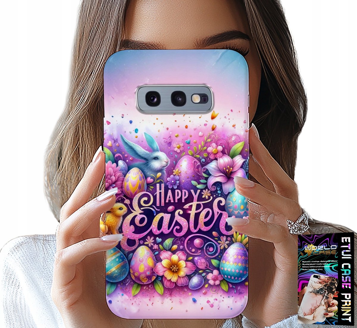 HOESJE VOOR SAMSUNG GALAXY S10E - HAPPY EGGS, PASEN, EIEREN