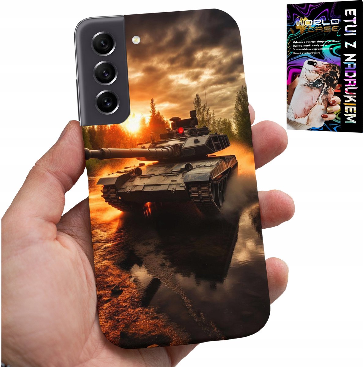 HOESJE VOOR SAMSUNG GALAXY S22 PLUS - TANK, OORLOG, MILITAIR, PATRONEN