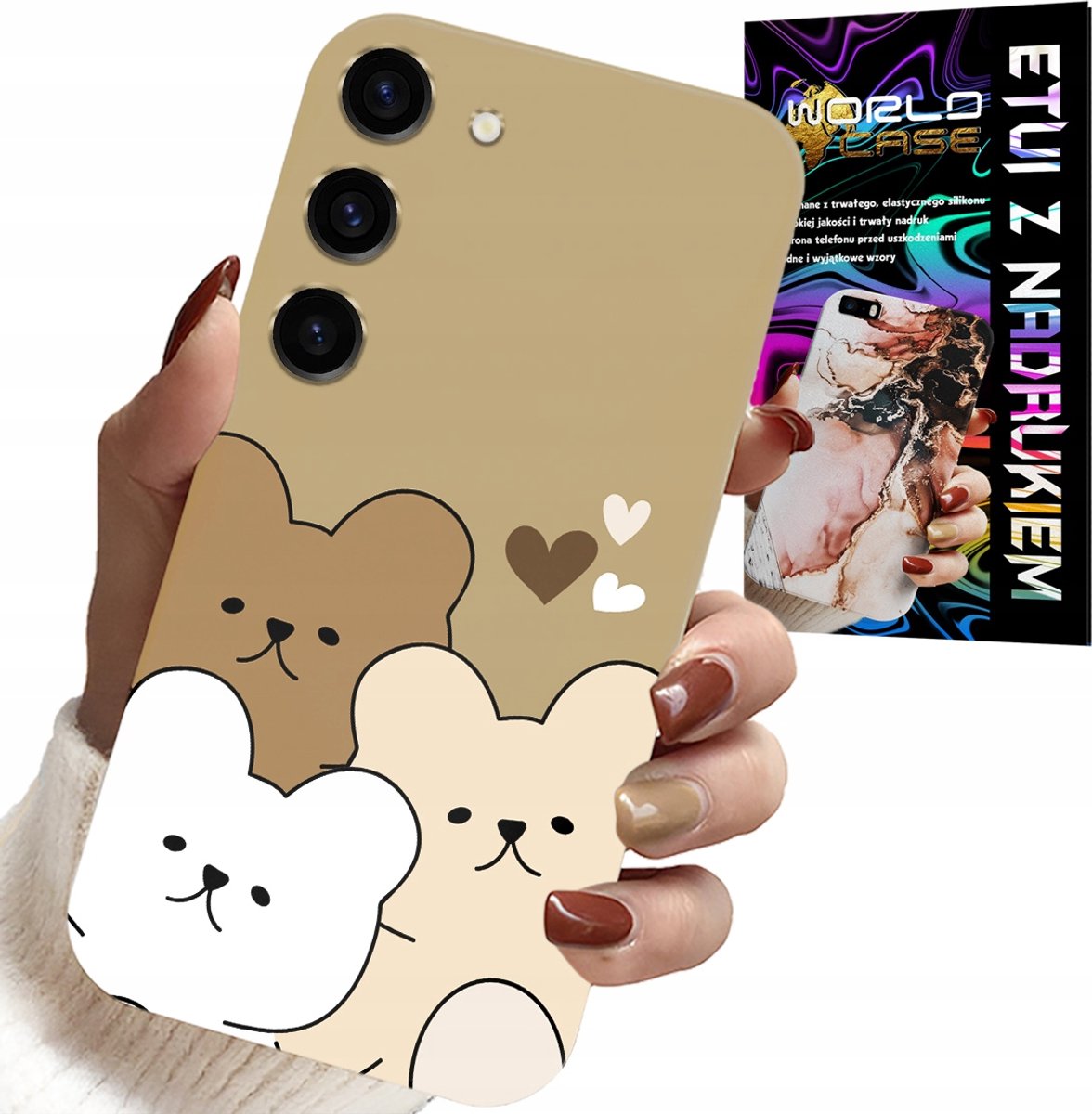 HOESJE VOOR SAMSUNG GALAXY S23 PLUS - TEDDYBEER, TEDDYBEERPATRONEN VOOR DE ALLERJKERS