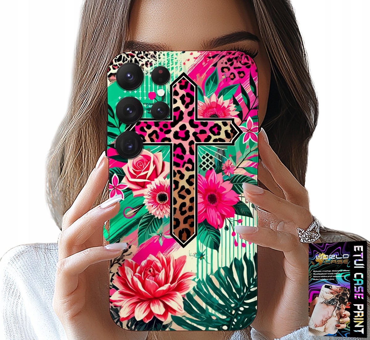 HOESJE VOOR SAMSUNG GALAXY S22 Ultra - KRUIS, ROOS, CHRISTELIJKHEID, JEZUS ACHTERKANT