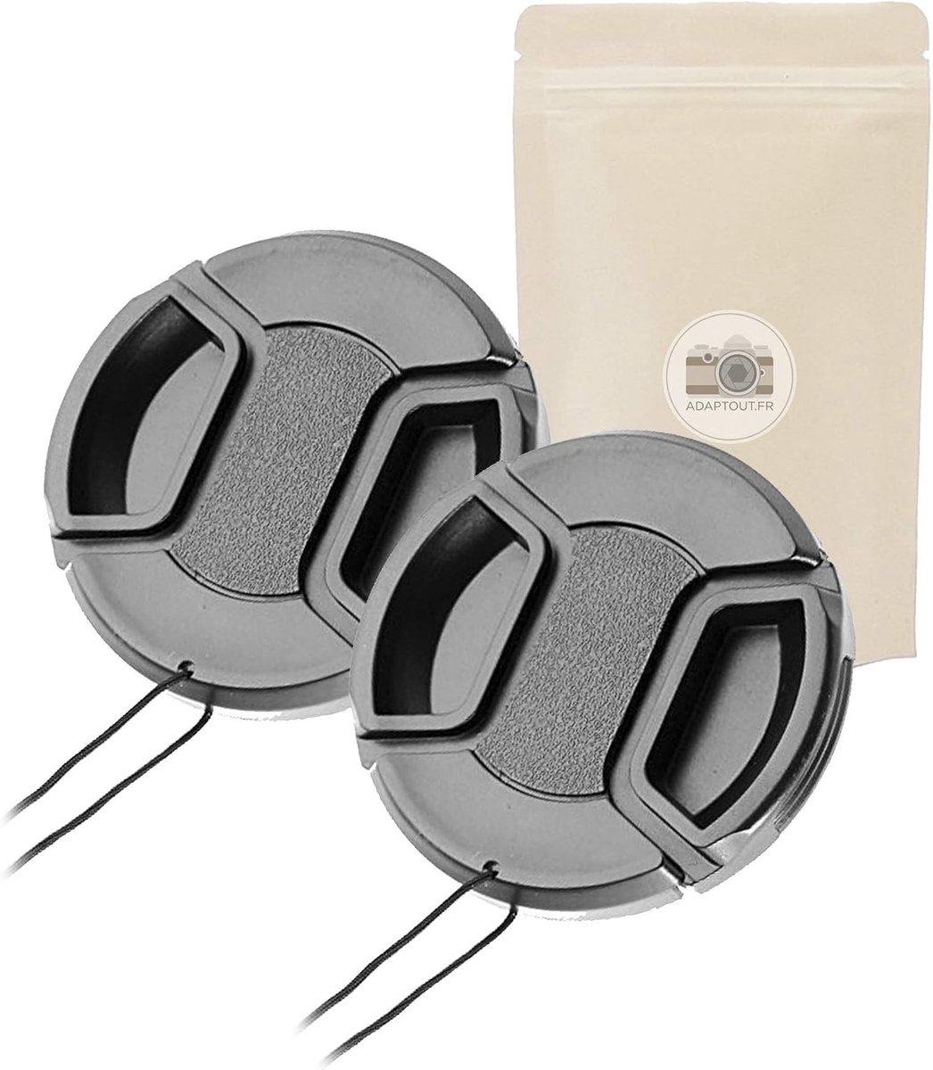 Lensafdekking 2 stuks - Voorste dop - Lens beschermen - Universeel 72 mm - Set van 2