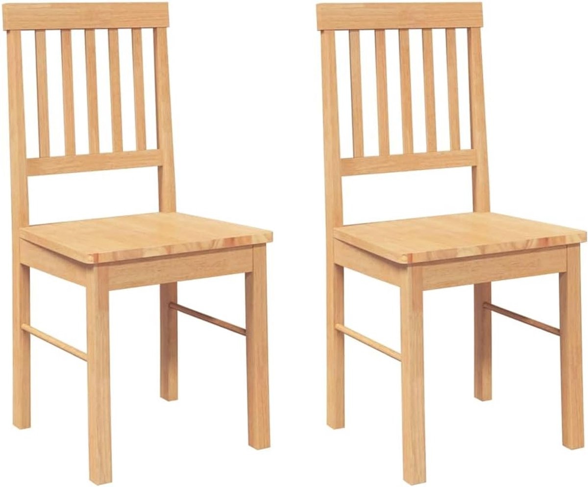Eetkamerstoelen met kussens - Houten stoelen set - Comfortabel dineren - Massief rubberhou