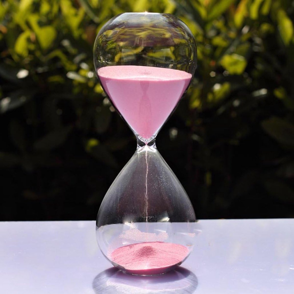 Zandloper Timer - Glazen Zandloper - Koken Tijdmeting - Decoratief Design - 16.5cm Hoog - Roze